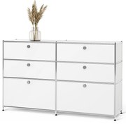 Kovová komoda »CN3« so 6 zásuvkami, biela