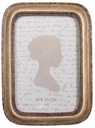 Béžový antik fotorámik s hnedou patinou - 14*2*19 cm / 10*15 cm