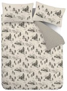 Béžové flanelové obliečky na jednolôžko 135x200 cm Alpine Vilage - Catherine Lansfield