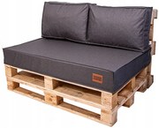 Golden Garden Paletové sedenie GG37 podsedák a vankúš 120cm x 80cm x 15cm Sivá tmavá