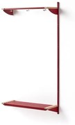 Vešiaková stena JEPPE s hornou policou, prídavná sekcia, 1790x900x310 mm, červená/breza