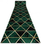 Behúň EMERALD exkluzívny 1020 glamour, marmur, trojuholníky zelený/zlatý
