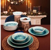 Jedálenská súprava 18 ks modrá/porcelán