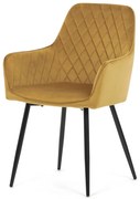 Autronic BONTEC Jedálenská stolička, čierna, zamatová látka, DCH-215 BK4 Farba: Žltá