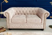 Dizajnová dvojsedačka Chesterfield 150 cm šampanský zamat