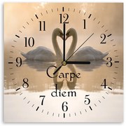 Gario Hodiny na stenu Zamilované labute Rozmery: 40 x 40 cm