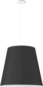 Závesné svietidlo Geneve, 1x čierne textilné tienidlo, (biele sklo), (fi 50 cm)