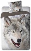 DETSKÉ BAVLNENÉ OBLIEČKY WOLF 160X200 CM, 1KS 70X80 CM VZOROVANÉ