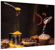 Sklenený obraz - Korenie v pohybe (70x50 cm)