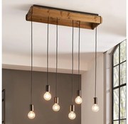 Eglo 43592 - Luster na lanku WOOTTON 6xE27/40W/230V