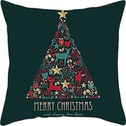 Obliečka na vankúš 3D Merry Christmas zelená