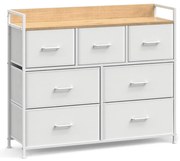 Komoda KIRA so zásuvkami, biela/hnedá