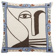 Bloomingville Bavlnený vankúš Rudaur Blue 45 x 45 cm