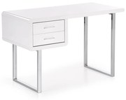 PISACÍ STÔL DARIAN BIELY VYSOKÝ LESK + CHRÓM 120 cm