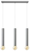 Luster na lanku TUBA 3xE27/15W/230V šedá