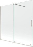 Mexen Velar, 2-krídlová posuvná vaňová zástena 170 x 150 cm, 8mm číre sklo, brúsená oceľ, 896-170-000-01-97
