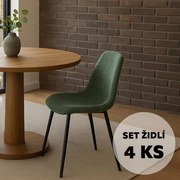 Set - 4 ks Jedálenská stolička AVENBERG RIVA zelená
