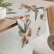 Biante Bavlnený behúň na stôl Sandra SA-624 Hnedé orchidey na bielom 20x120 cm