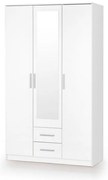 Šatníková skriňa Lima III so zrkadlom, biela