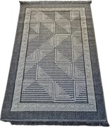 Koberec Boho 874-S sivý s geometrickým kockovaným vzorom Rozmer: 80x150 cm