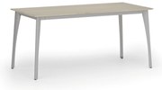 Rokovací kancelársky stôl PRIMO OMEGA, 160x80 cm, sivá podnož, dub prírodný
