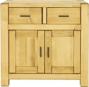 Moderná drevená skrinka s 2 zásuvkami a dvierkami 90x46x85 cm