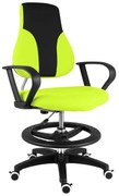 Detská rastúca stolička Neoseat KINDER — látka, čierna / reflexná zelená