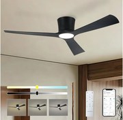 ZEVENTI - LED stropný ventilátor AUREX LED/24W/230V Wi-Fi Tuya čierna + diaľkový ovládač