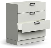 Zásuvkový kontajner QBUS, so soklom, 868x800x400 mm, svetlošedá