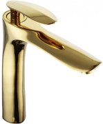Mexen Lily, vysoká umývadlová batéria h-280, zlatá lesklá, 73610-50