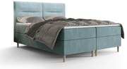 Manželská posteľ  Boxspring 140 cm Saruta (sivomodrá) (s matracom a úložným priestorom). Vlastná spoľahlivá doprava až k Vám domov. 1047352
