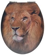WC sedadlo s 3D obrázkom a jednoduchým zatváraním Wenko Lion, 44,5 x 38 cm