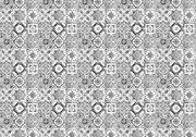 Fototapeta - Čierne a biele dlaždice (254x184 cm)