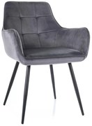 Jídelní křeslo Lemon Velvet šedé