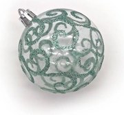 DECOLED Plastové ozdoby, d. 7 cm, 18 ks, tyrkysová