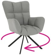 Tempo Kondela Dizajnové otočné kreslo sivá/čierna, KOMODO, Sivá