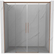 Mexen Rox, posuvné sprchové dvere 170 cm, 8mm číre sklo, medený matný profil, 8C2-170-002-65-00