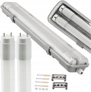 BERGE Hermetické svietidlo 60cm + 2x LED trubica studená biela