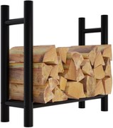 Stojan na drevo Medya round - 30x80x80 cm, kov čierny