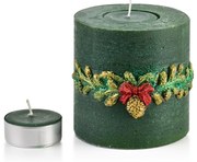 Vánoční svícen Girlanda 12 cm zelený