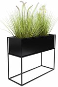 KOVOVÝ KVETINÁČ SO STOJANOM RECT 50X24X64 CM ČIERNA