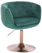 LuxuryForm DESIGN Kreslo MONTANA VELUR na zlatom tanieri - zelené