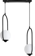Závesné svietidlo Florence, 2x biele sklenené tienidlo, b, UI