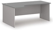 Rohový kancelársky písací stôl PRIMO GRAY, 180x120 cm, ľavý, sivá/grafit