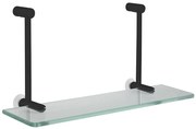 Sapho Sapho, Závesná sklenená polička na sprchovú zástenu 400x180x125mm, čierna mat, 1301-15B