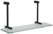 Sapho Sapho, Závesná sklenená polička na sprchovú zástenu 400x180x125mm, čierna mat, 1301-15B