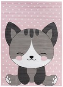 Detský koberec PINKY DE90A Cat ružový