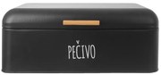 Chlebník čierny, veľký s nápisom PEČIVO, plechový