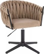 LuxuryForm DESIGN Stolička NORDEN VELUR na čiernom kríži - latte