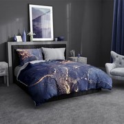 Saténové posteľné obliečky MINERÁLY tmavo modré